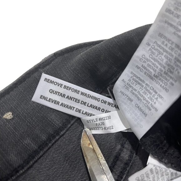 Madewell 9” Mid-Rise Skinny Jeans Women Grey Wash Sz 25 x29 Ripped Raw Hem Denim - Picture 10 of 16